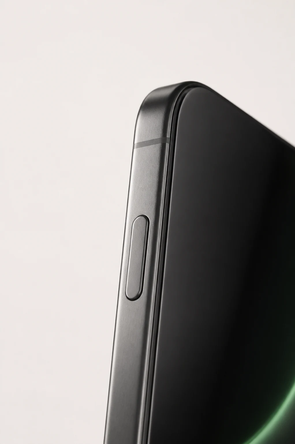Close view of a phone side button